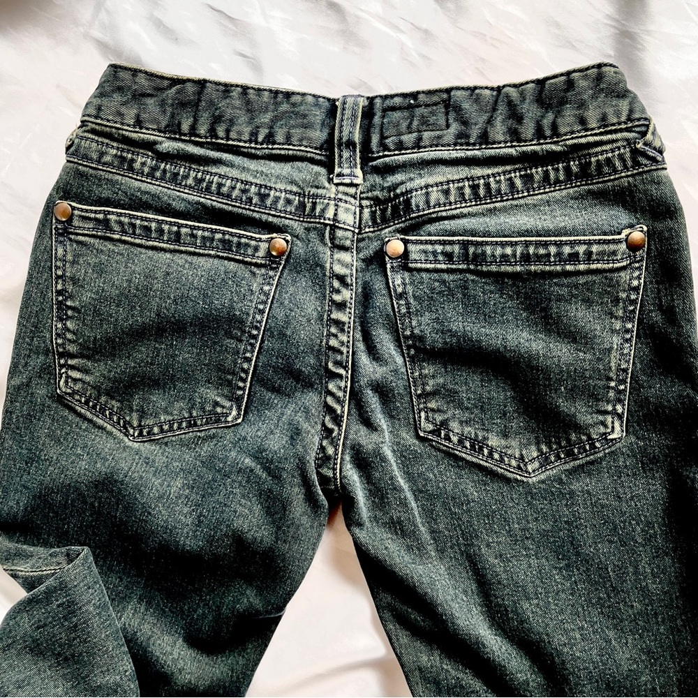 Free People Jeans Womens 27 (27x32) Black Mid Rise Flare Bell Bottom Hippie READ - Picture 3 of 9
